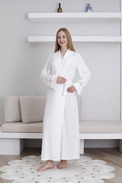 EM&FA TEKSTİL Lace Detail Dressing Gown
