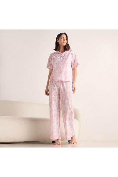 FAV Printed Short Sleeves Top and Pyjama Set