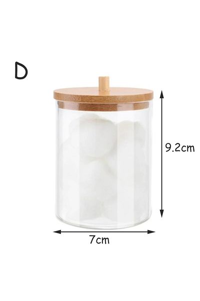 Choice D Acrylic Storage Box Bathroom Jar Makeup Organizer Cotton Round Pad Holder Cotton Swab Box Qtip Ho.