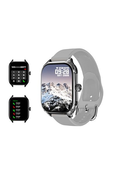 LAXASFIT Silver LAXASFIT New Smart Watch Bluetooth Voice Call Fitness Tracker Heart Rate Monitor Smart Watch