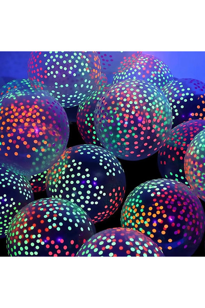 Choice 10inch S points 10 Clear Latex Balloon Neon UV Blacklight Reactive Sta...