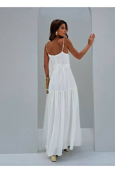 NEW İMPERİAL Linen Floral Detail Dress-L