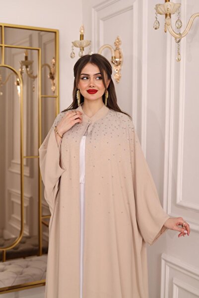 MAY MARA Plus Size Front and Back Part with Stones Abaya