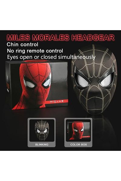 BANDAI manual control black Mascara Spiderman Headgear Mask Cosplay Moving Eyes Electronic Mask Spider Man