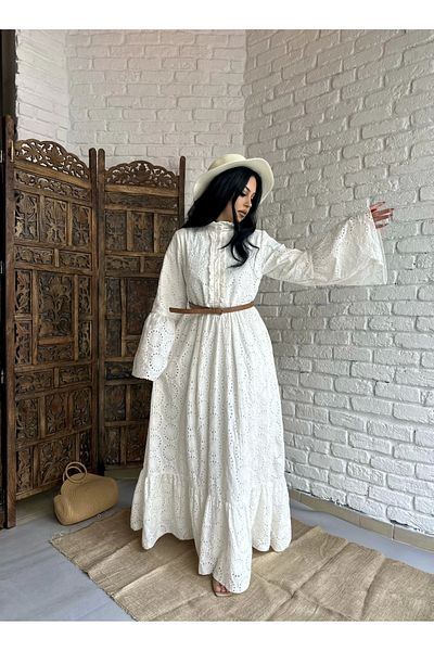 moneta boutique Γυναικείο φόρεμα με γιακά με επένδυση με σχέδιο Fisto