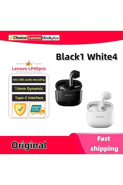 Choice Black1 White4 Original Lenovo Lp40pro Earphones Wireless Bluetooth Earbuds Sports Waterproof Headpho