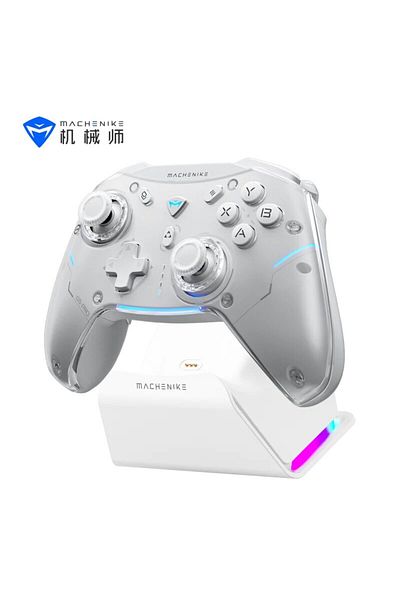 Choice WHITE MACHENIKE G5Pro Max Gaming Controller With Charging Dock RGB Wireless Gamepad Hall Effect Joys