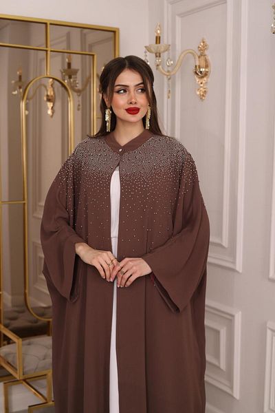 MAY MARA Plus Size Front and Back Part with Stones Abaya