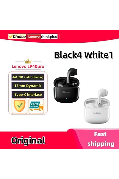 Choice Black4 White1 Original Lenovo Lp40pro Earphones Wireless Bluetooth Earbuds Sports Waterproof Headpho