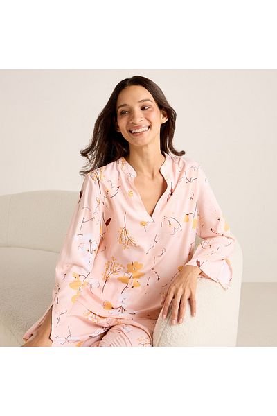 FAV Floral Print Long Sleeves Top and Pyjama Set