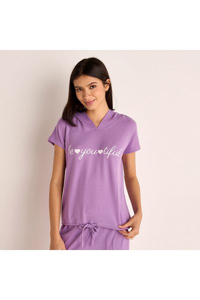 FAV Slogan Print Hooded T-shirt and Elasticated Joggers Set