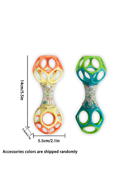 Choice 3909-Green Baby Teether Rattle & Shake Barbell Toy, Ages 3 Months and Up(Random Color）