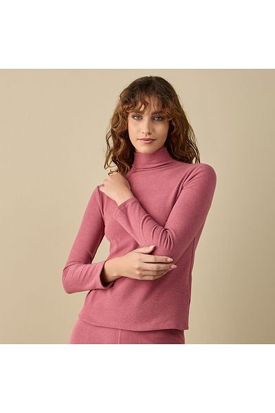 FAV Ribbed Turtleneck Top with Long Sleeves