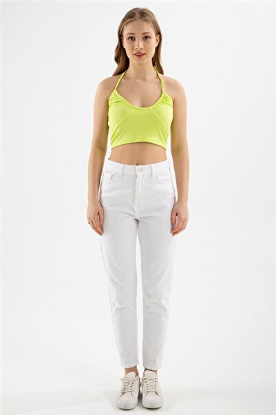 ByCukurovaFrango By-8015 White Everyday 90S Jean High Waist Mom Jeans Narrow ...