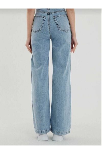 ByCukurovaFrango Μπλε χαλαρό παντελόνι χιονιού με ψηλή μέση και φαρδιά πόδια - 2024 Palazzo Trend