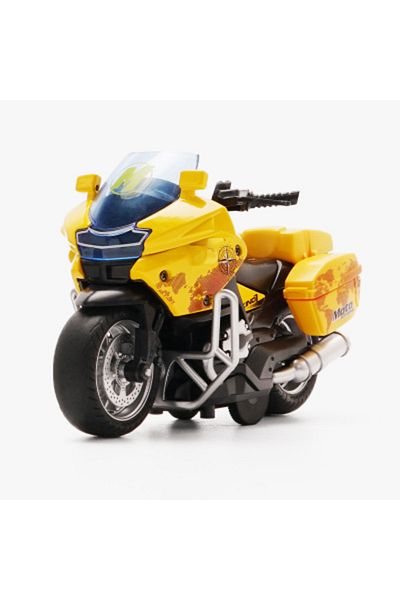 Choice Yellow 1/14 Car Model Alloy Pull Back Motorcycle Men's Locomotive Police Car with Light and Music Si