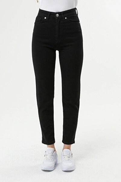 ByCukurovaFrango BY-8475 Μαύρο τζιν παντελόνι Mom Jean με ψηλή μέση και στενό...