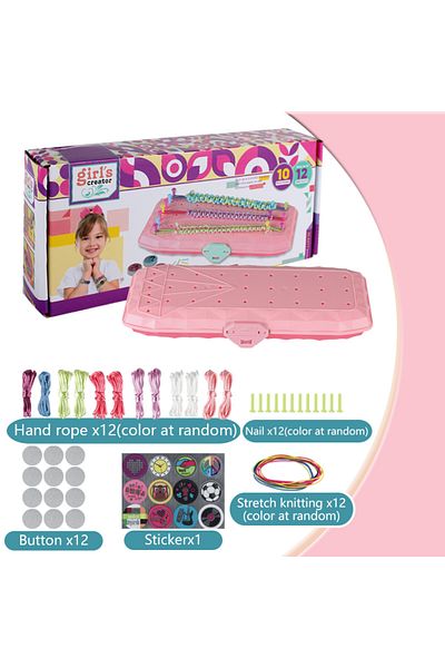 Choice pink DIY Friendship Bracelet Handmade Toys Making Kit for Over 6 Years Girls Pretend Play Craft Set