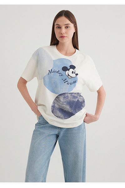 Mavi Tricou de damă cu imprimeu Mickey Mouse