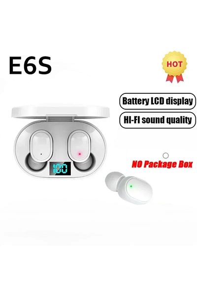 ZONGJI white E6S Wireless Bluetooth Earphones TWS Bluetooth Headset Wireless Earbuds Noise Cancelling Earph
