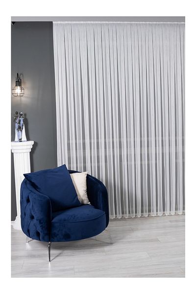 Valerium Line Tulle Curtain - Chain Pattern 1/2 Sparse Pleat