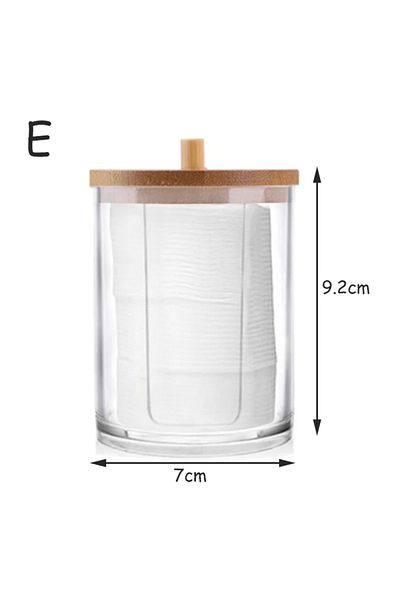Choice E Acrylic Storage Box Bathroom Jar Makeup Organizer Cotton Round Pad Holder Cotton Swab Box Qtip Ho.