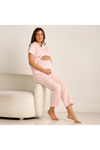 FAV Textured Maternity Shirt and Pyjama Set