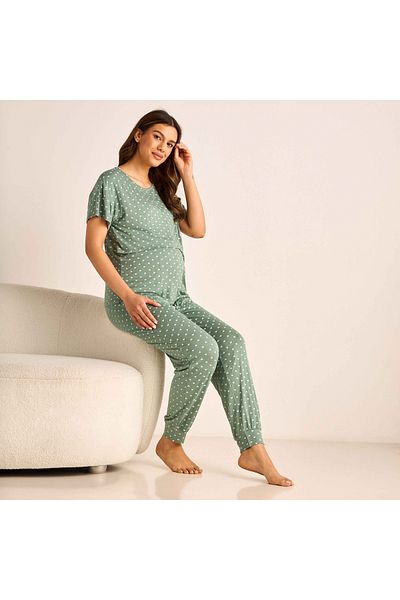 FAV Printed Maternity T-shirt and Pyjama Set
