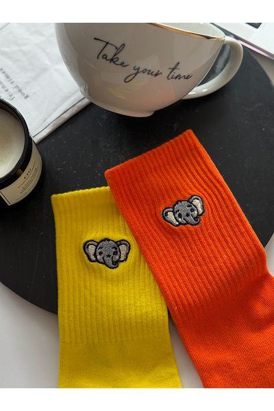 AYDK Cute Elephant Embroidered Cotton Summer Winter Fun Socket Socks Set