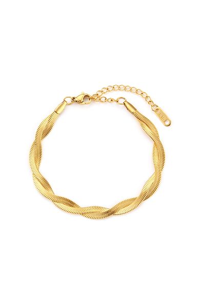 Choice Single Bracelet E.B.belle Gold Plated Waterproof Braided Herringbone Chain Necklace Bracelets Set Wh