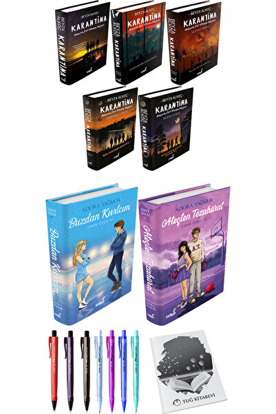 İndigo Kitap Karantina 5li Set Ciltli Beyza Alkoç ve Buzdan Kıvılcım Ateşten ...