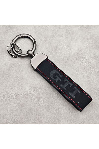 Volkswagen Black Women Man Suede Leather GTI Keychain Car Key Ring For VW Golf 4 5 6 7 8 MK4 MK5 MK6