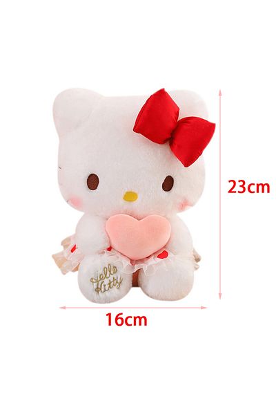 Choice 30cm Hello Kitty Cartoon Plush Toy Dol l 30CM Cute  Flower Skirt Heart hugging Butterfly KT Pillow B