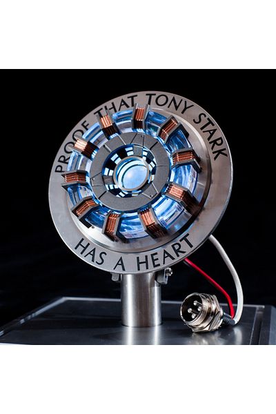 Disney With glass cover MK2 Avenger Iron Man Mk1 Arc Reactor Tony Stark Heart Of Mark Figure Led Light Mode