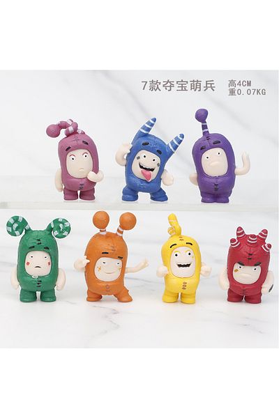 Choice pack by bag 01 7pcs/set Cute Oddbods Action Figures Toys 4cm