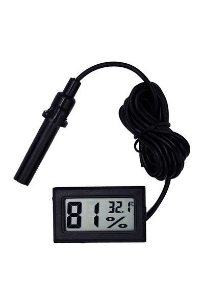 JUANJUAN Black Mini Temperature Humidity Meter Digital LCD Indoor Convenient  Thermometer Hygrometer Gauge In