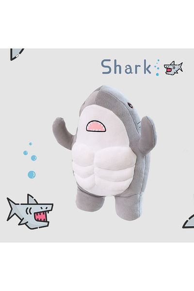 Choice 35cm Grey 35cm Muscle Shark Plush Toys Stuffed Ocean Whale Fish Stuffed Animals Soft Plushie Dolls K