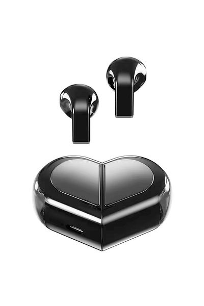 Choice Black K520 Wireless Earbuds Stereo Earphones With Rotatable Love Heart Shaped Charging Case Low Late