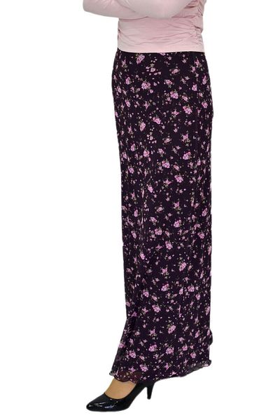 BUSEM Fusta creponată din tul elastic floral pentru femei BGL-ST04229