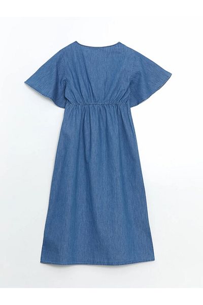 LC Waikiki Rochie de damă LCW Comfort Indigo cu decolteu în V