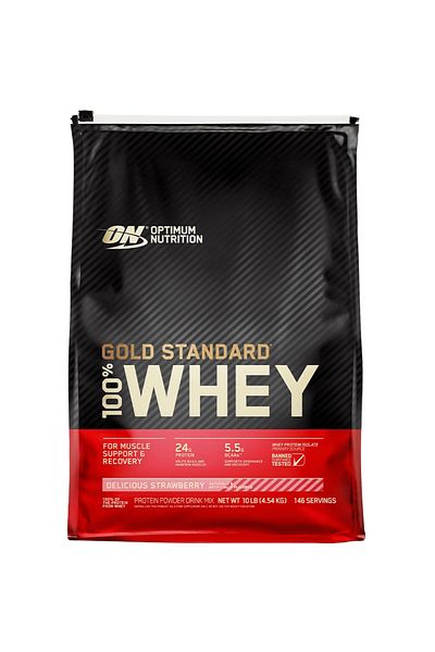 Optimum Nutrition Gold Standard 100% Whey Protein, Delicious Strawberry, 10 LB