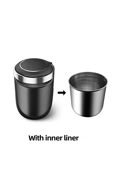 Choice1 منفضة سجائر السيارة باللون الأسود مع بطانة داخلية مع غطاء وإضاءة LED ...