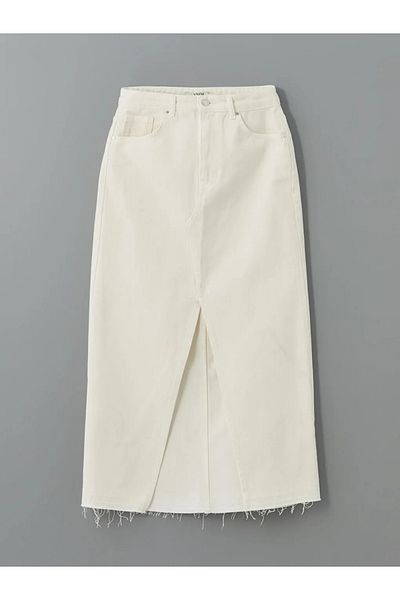 LC Waikiki Γυναικεία τζιν φούστα XSIDE Ecru Standard Fit