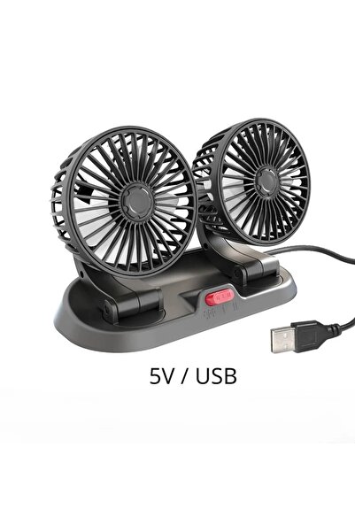 Choice3 2 Head 5V USB Car Fan 360° Adjustable 3 Head Air Fan Automotive Elect...
