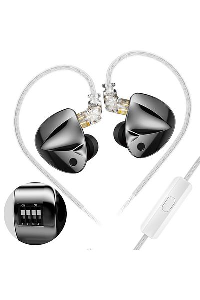 KZ D-Fi Tuning MIC KZ D-Fi Earphones HIFI Bass Earbuds Monitor 4-Level Tuning Switch Headphone Sport St