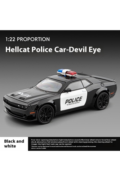 XMD سيارة شرطة تشالنجر ريد آي هيلكات سوداء من مايستو، بمقياس 1:22، مصنوعة من ...