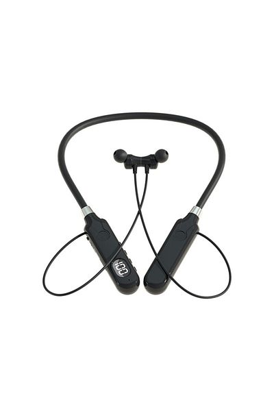 Choice Black Bt-12 Wireless Bluetooth Earphones Headphones Neckband Outdoor Sports Headset With Display But