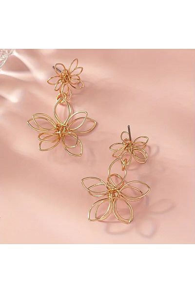 Fashionjewelery Gold Flower Earrings