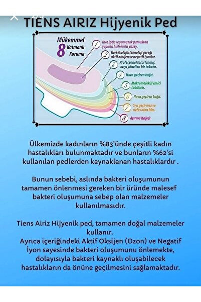 Genel Markalar Airiz Hijyenik Kadın Pedi 30'lu Günlük Ped