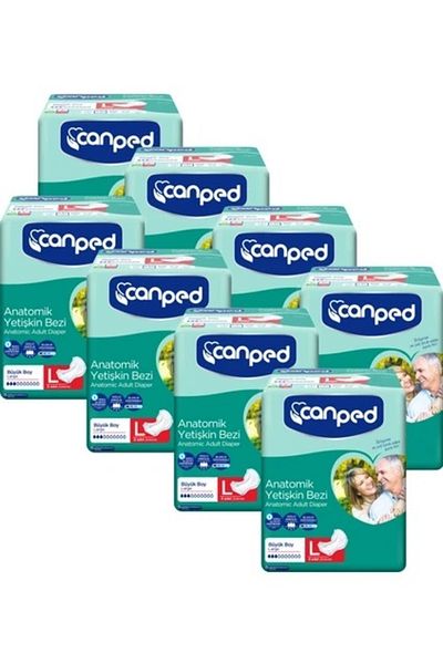 Canped 8-Piece Anatomical Diapers Normal Large Set - X 8 Pieces